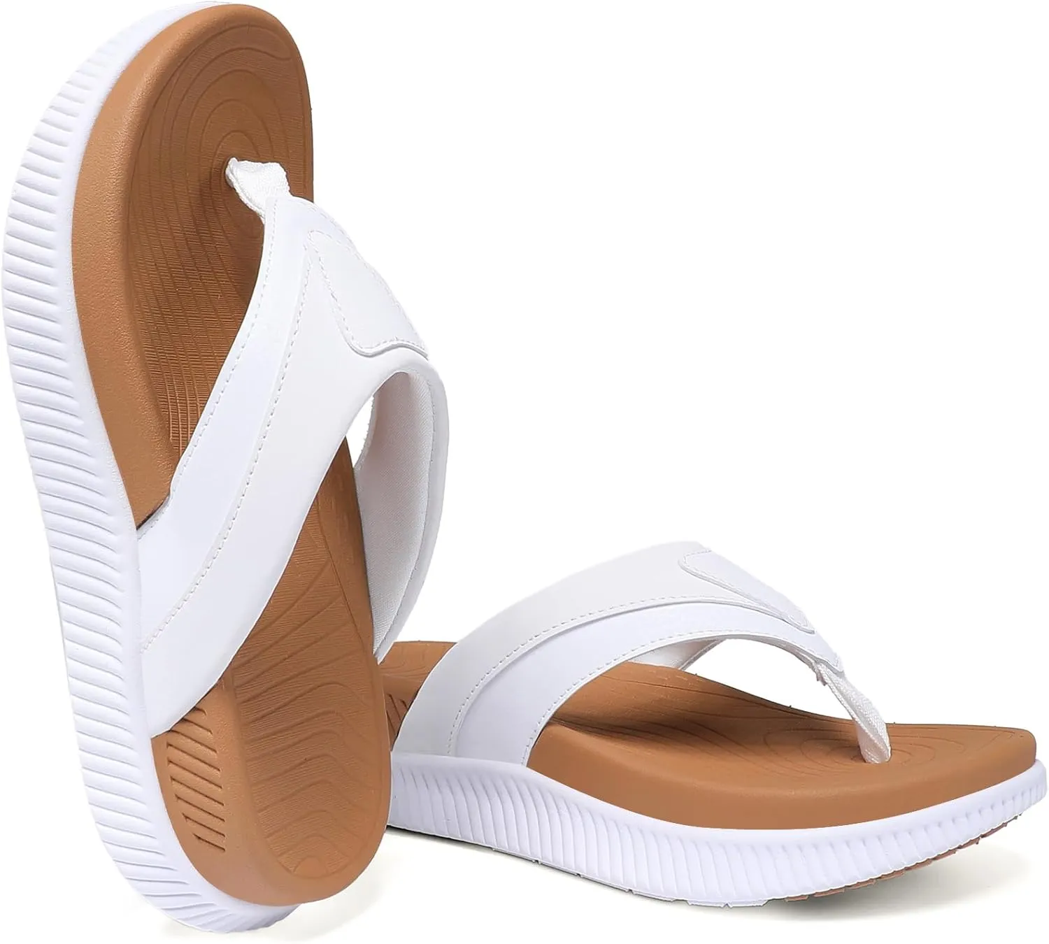 Flip Flops for Women with Arch Support Thick Cushioned Yoga Mat Thong Sandals Lightweight,Non-Slip Athletic Beach