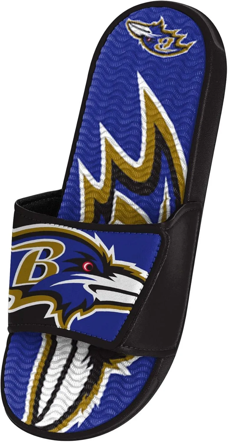 FOCO Boy's NFL Kids Team Logo Sport Shower Gel Slide Flip Flop Sandals