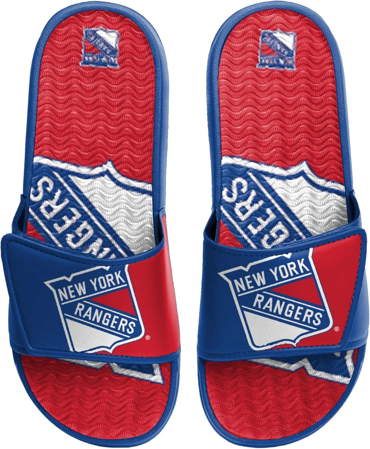 FOCO Men's NHL Team Logo Athletic Sport Shower Flip Flop Sandals Gel Slides