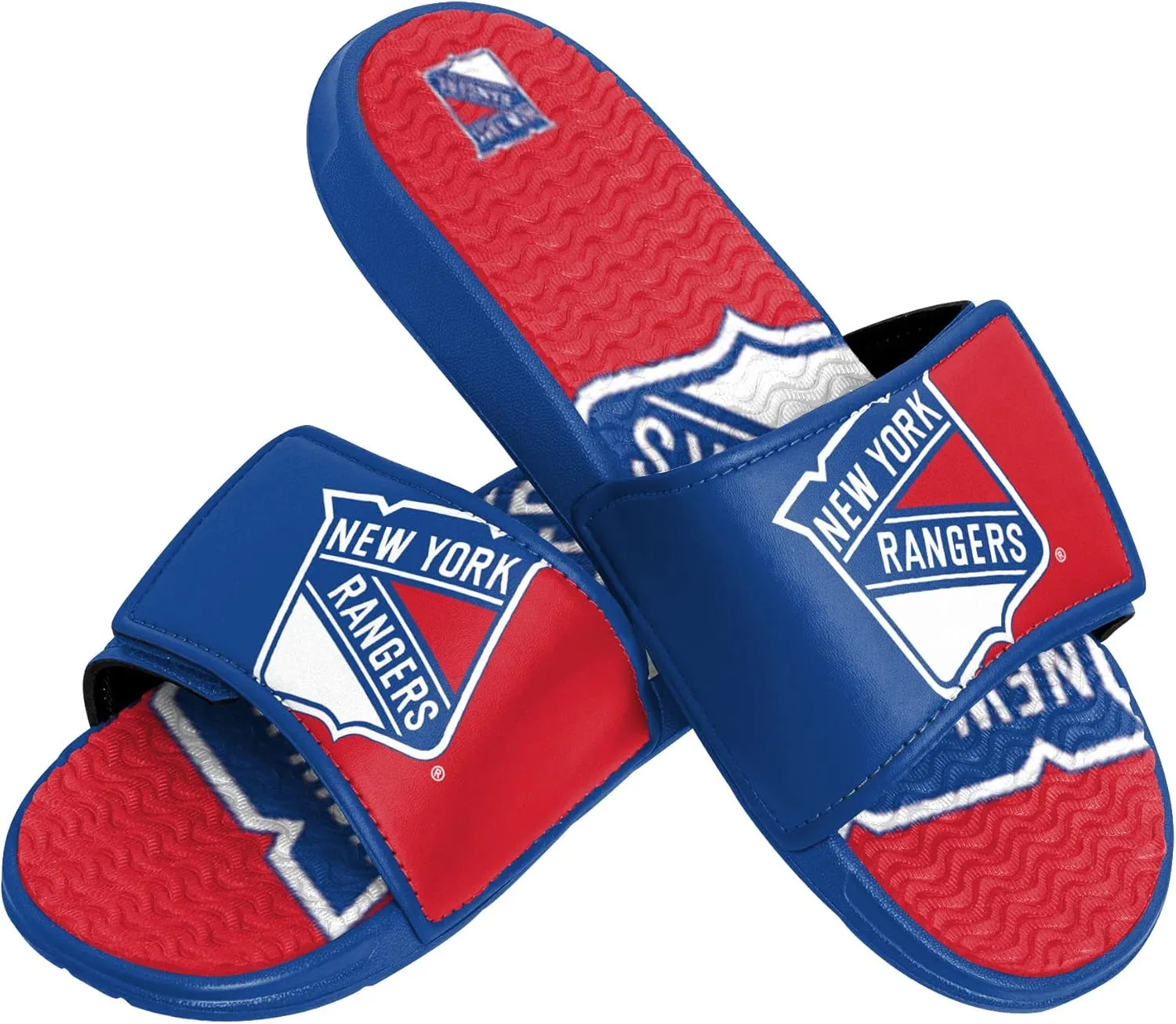 FOCO Men's NHL Team Logo Athletic Sport Shower Flip Flop Sandals Gel Slides