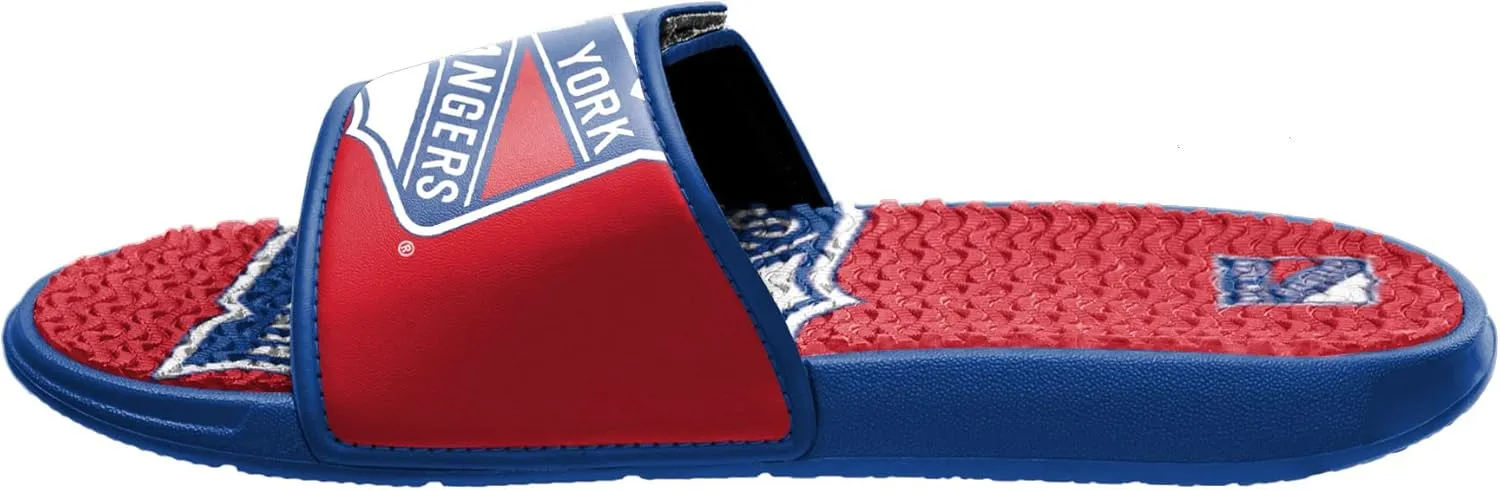 FOCO Men's NHL Team Logo Athletic Sport Shower Flip Flop Sandals Gel Slides