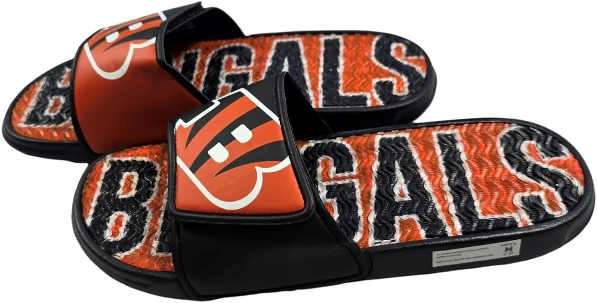 FOCO NFL Unisex Sport Shower Gel Slide Flip Flop Sandals Colorblock Big Logo