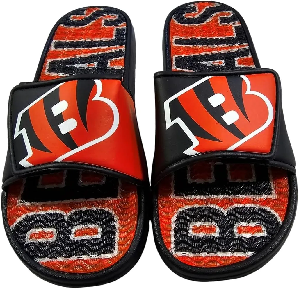 FOCO NFL Unisex Sport Shower Gel Slide Flip Flop Sandals Colorblock Big Logo