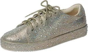 Forever Link Womens Sparkly Bling Rhinestone Fashion Glitter Shiny Platform Sneakers Shoes