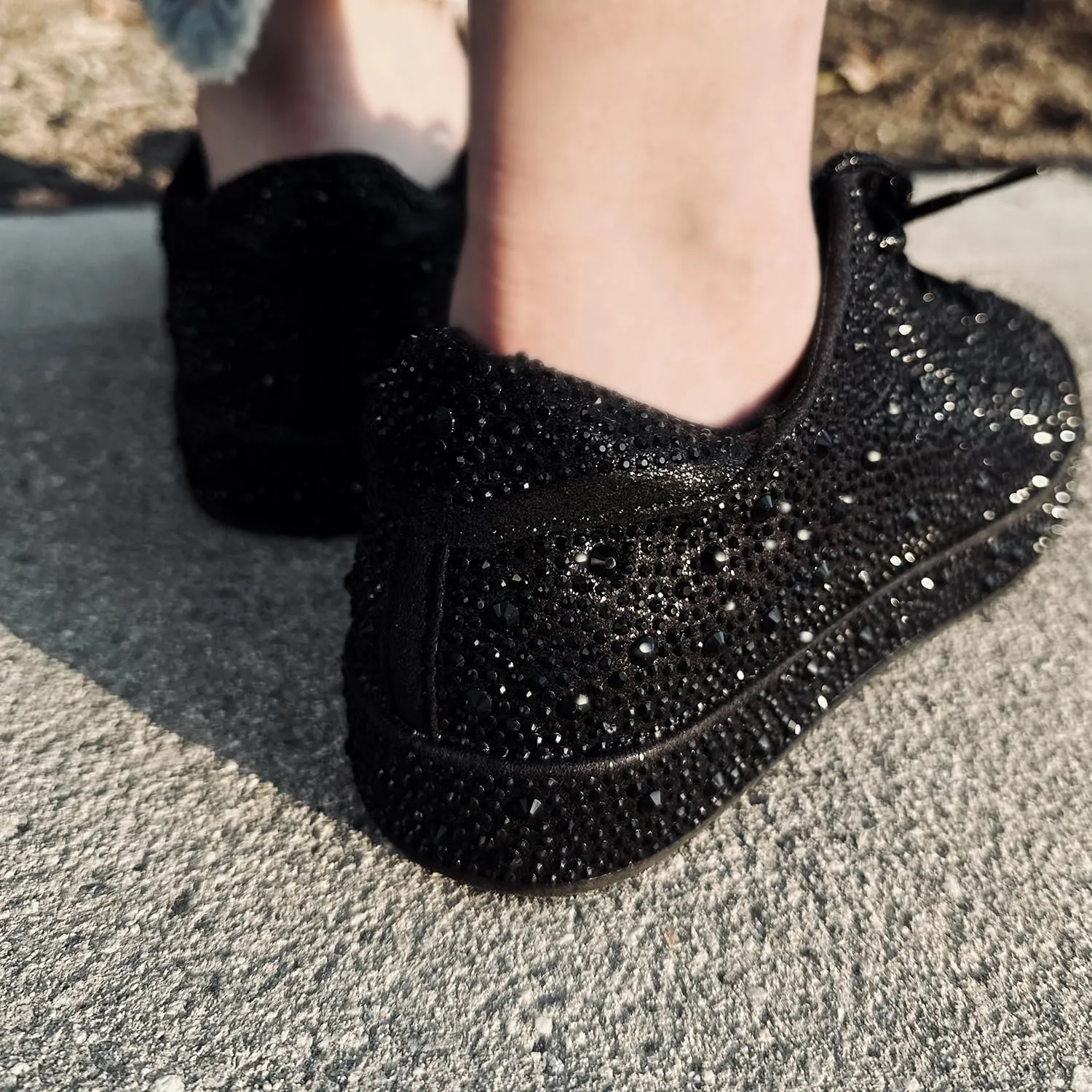 Forever Link Womens Sparkly Bling Rhinestone Fashion Glitter Shiny Platform Sneakers Shoes