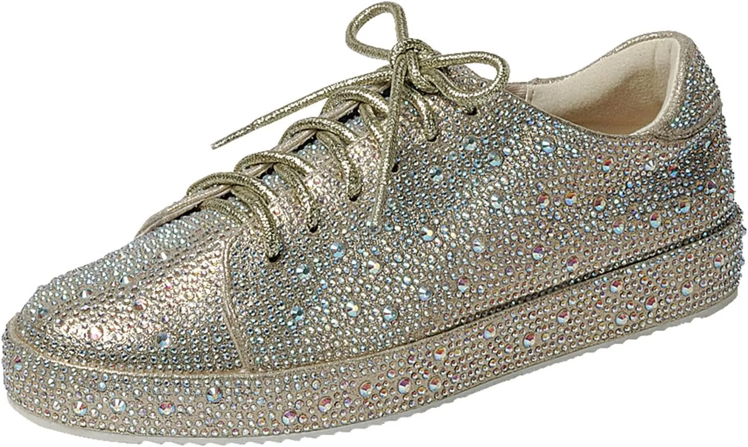 Forever Link Womens Sparkly Bling Rhinestone Fashion Glitter Shiny Platform Sneakers Shoes