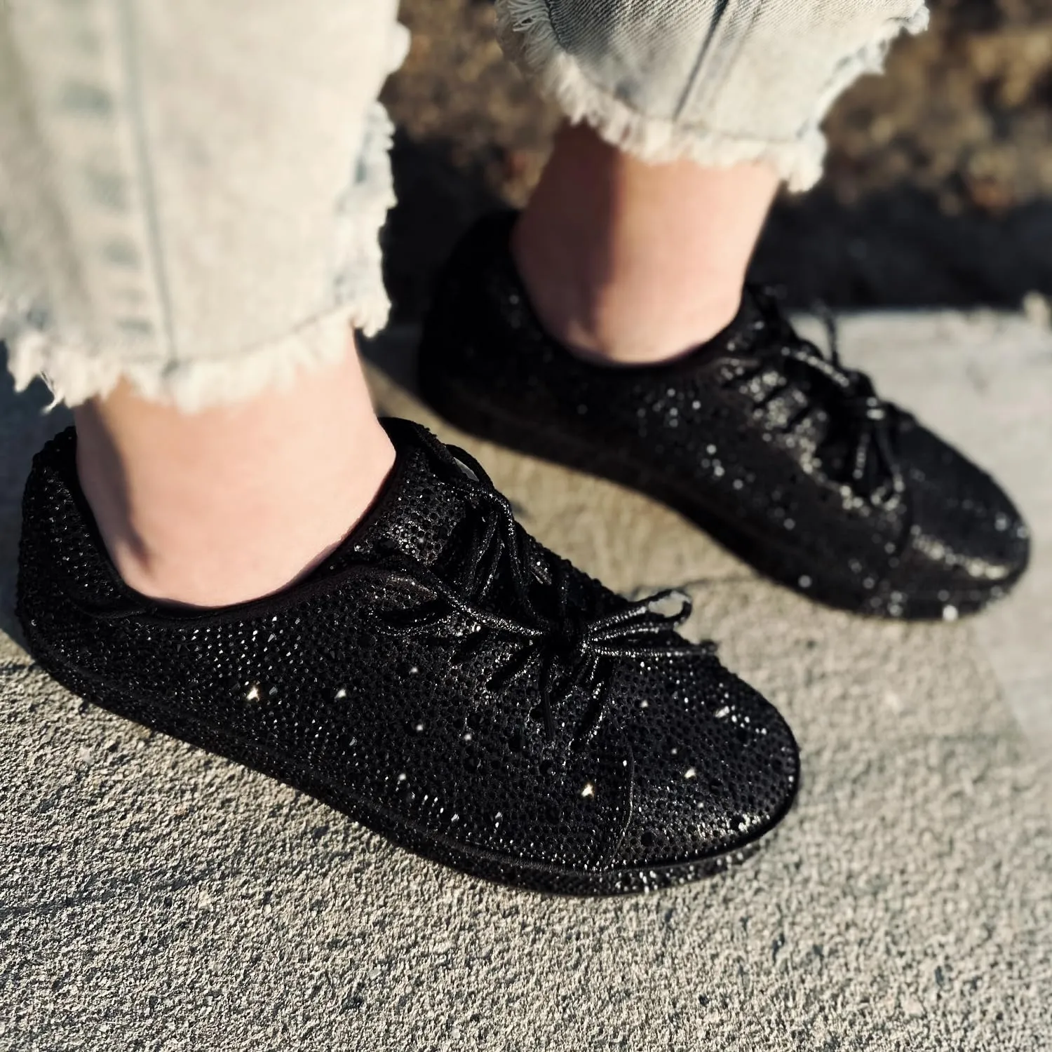 Forever Link Womens Sparkly Bling Rhinestone Fashion Glitter Shiny Platform Sneakers Shoes