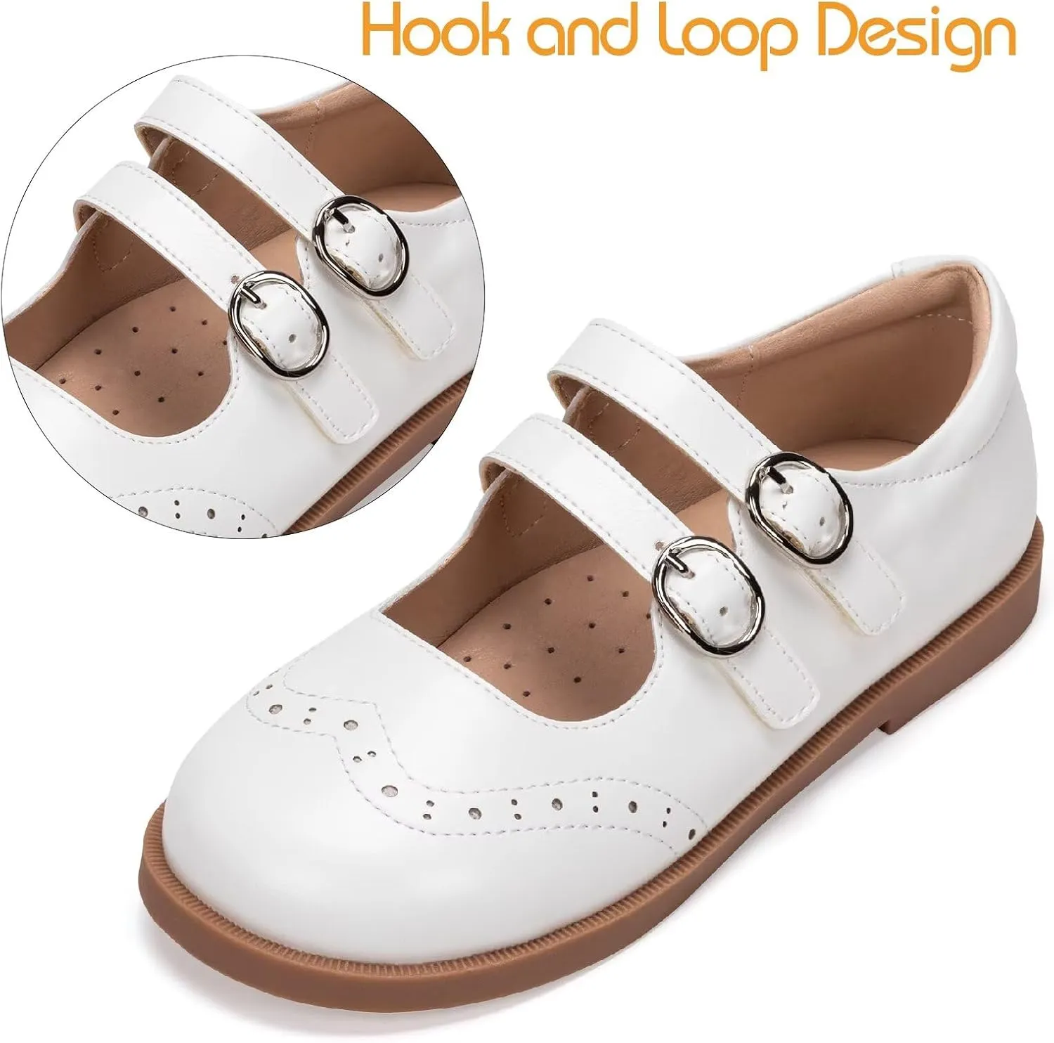 Frank Mully Girls Flats Mary Jane Shoes Round Toe Dress Shoes School Oxford Flats for Toddler/Little Kid
