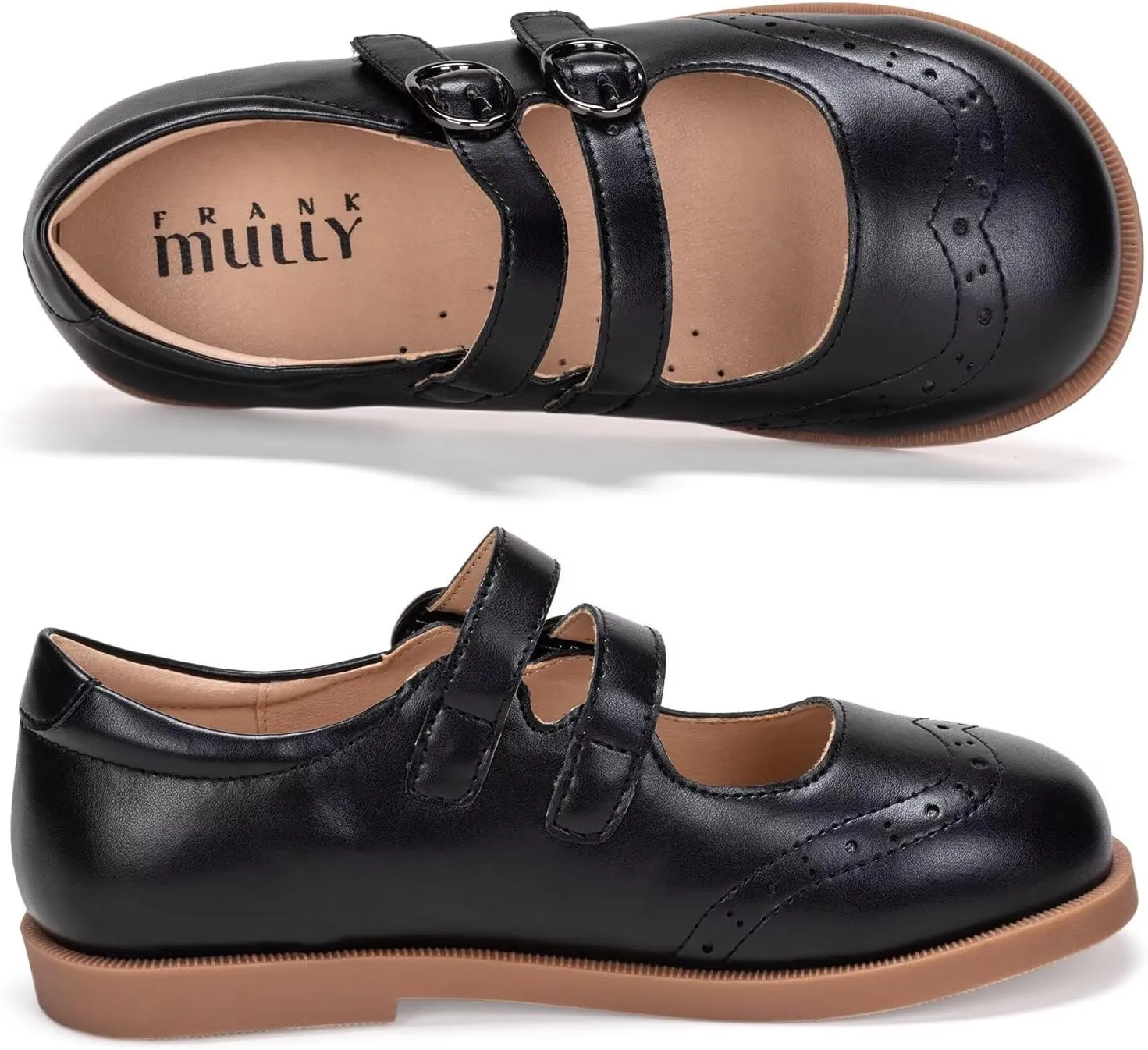 Frank Mully Girls Flats Mary Jane Shoes Round Toe Dress Shoes School Oxford Flats for Toddler/Little Kid