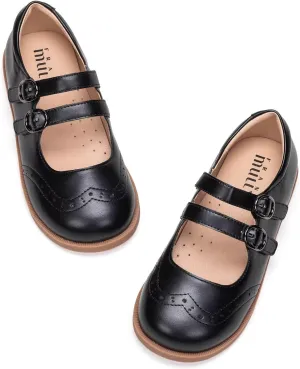 Frank Mully Girls Flats Mary Jane Shoes Round Toe Dress Shoes School Oxford Flats for Toddler/Little Kid