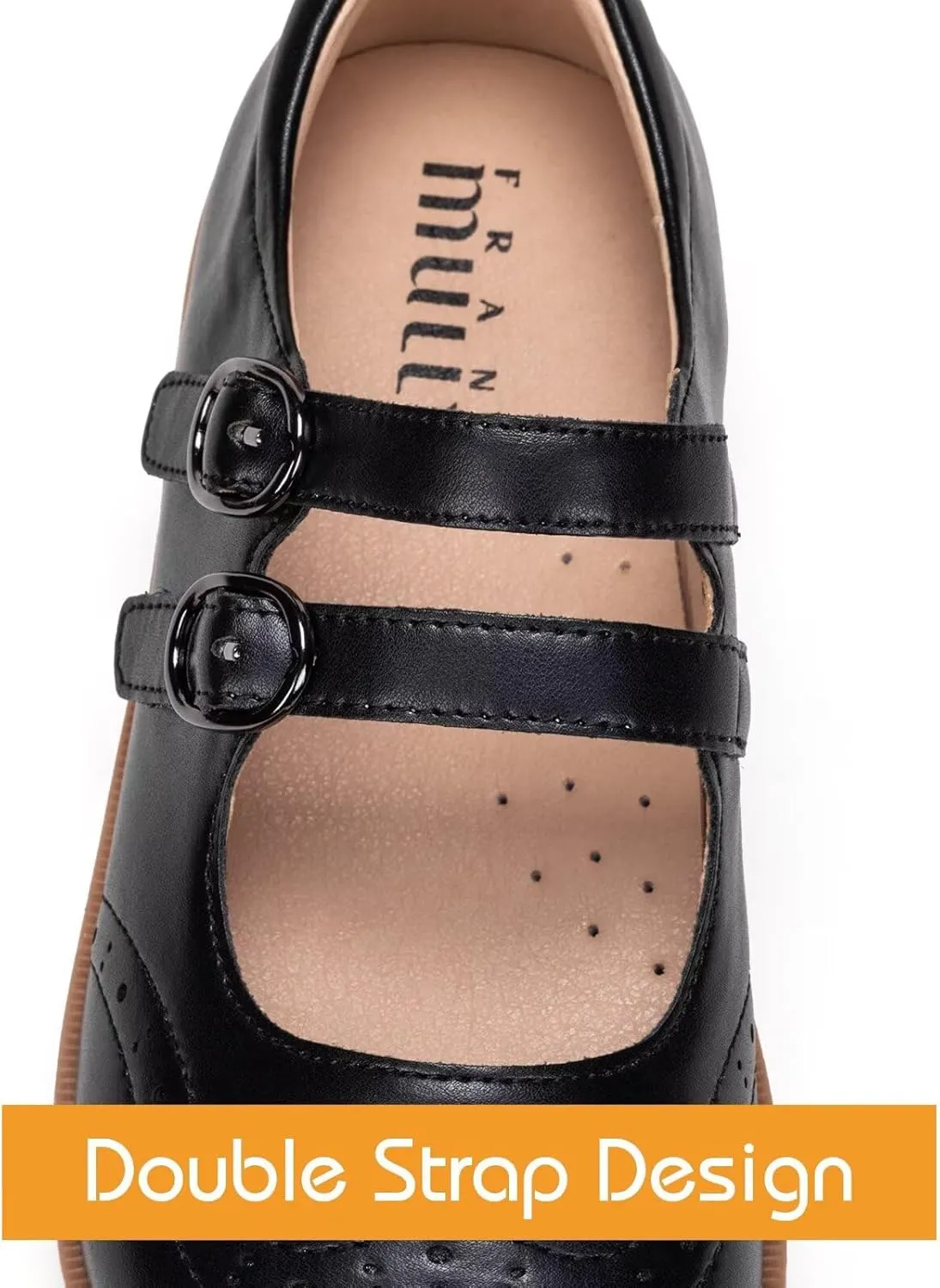 Frank Mully Girls Flats Mary Jane Shoes Round Toe Dress Shoes School Oxford Flats for Toddler/Little Kid