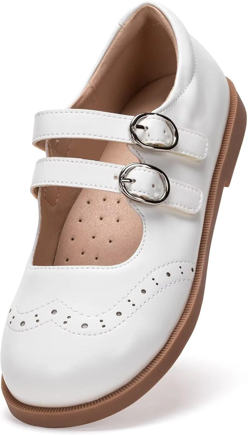 Frank Mully Girls Flats Mary Jane Shoes Round Toe Dress Shoes School Oxford Flats for Toddler/Little Kid