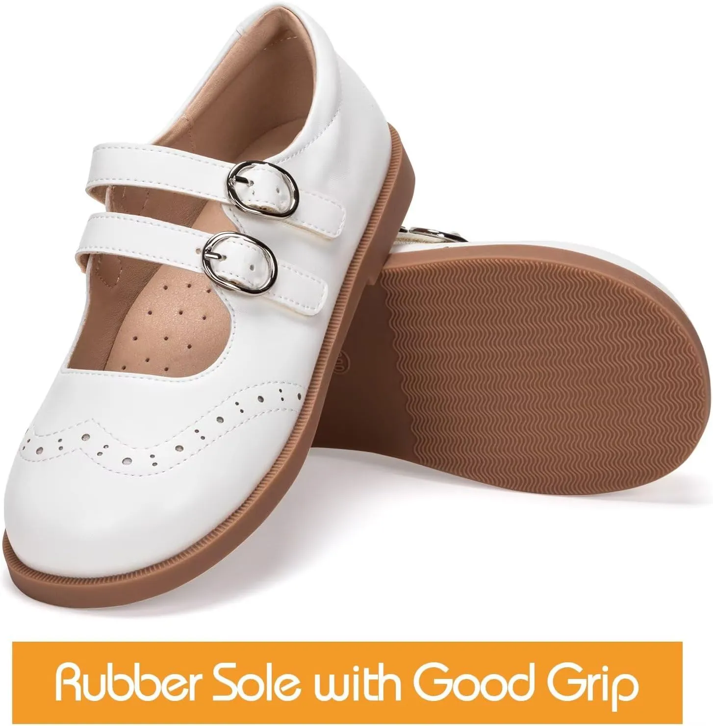 Frank Mully Girls Flats Mary Jane Shoes Round Toe Dress Shoes School Oxford Flats for Toddler/Little Kid