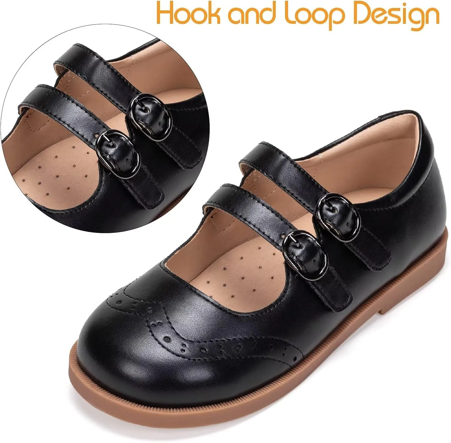 Frank Mully Girls Flats Mary Jane Shoes Round Toe Dress Shoes School Oxford Flats for Toddler/Little Kid