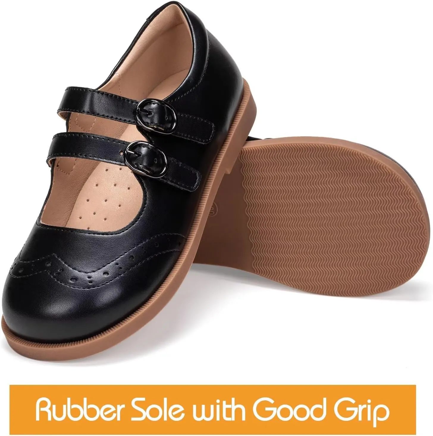 Frank Mully Girls Flats Mary Jane Shoes Round Toe Dress Shoes School Oxford Flats for Toddler/Little Kid
