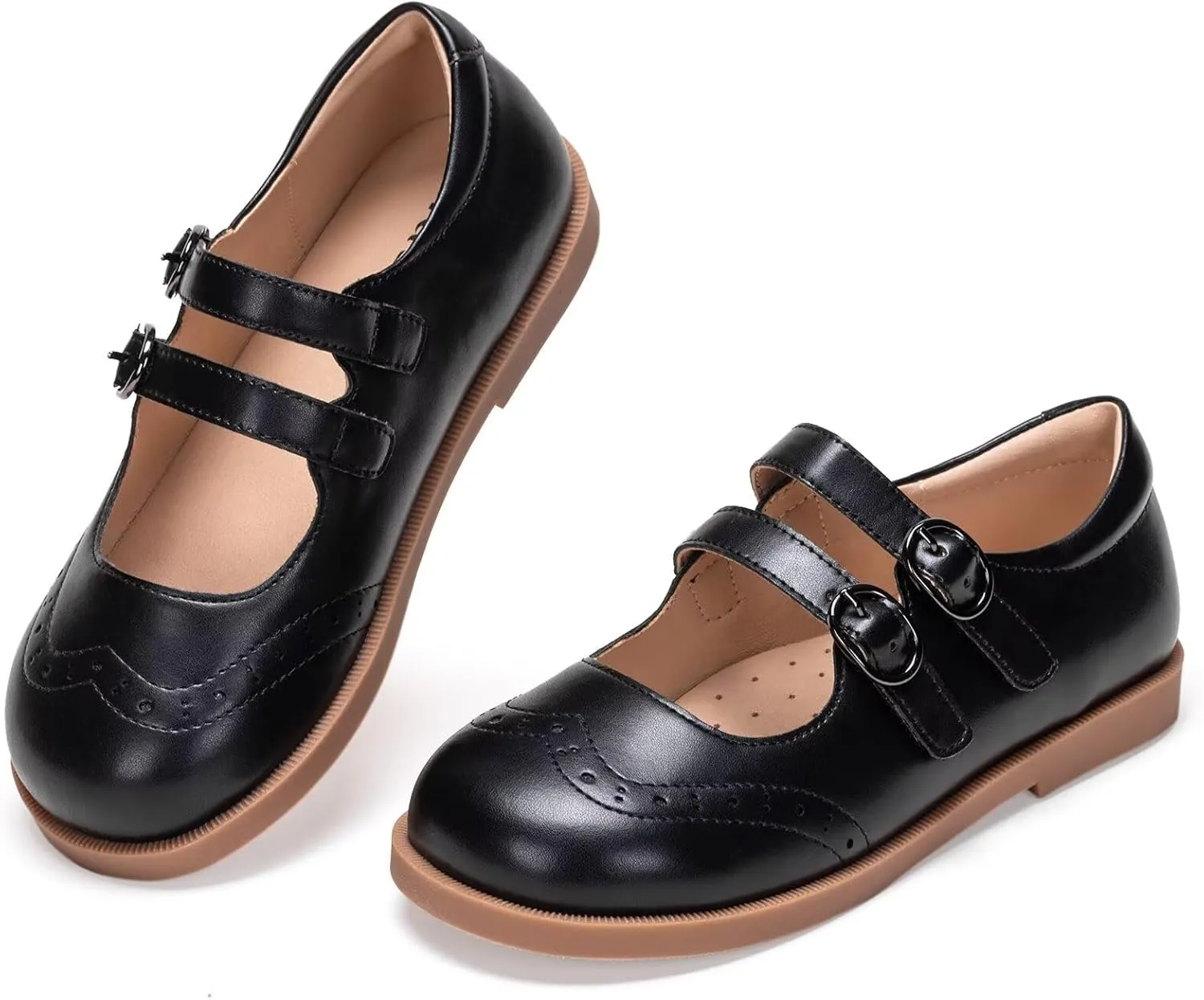 Frank Mully Girls Flats Mary Jane Shoes Round Toe Dress Shoes School Oxford Flats for Toddler/Little Kid