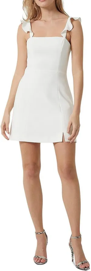 French Connection Womens Square Neck Ruffled Mini Dress