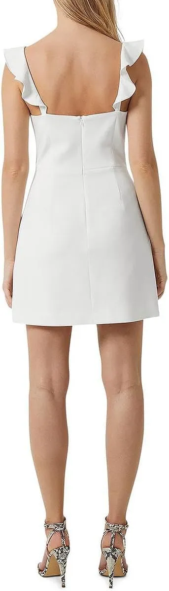 French Connection Womens Square Neck Ruffled Mini Dress