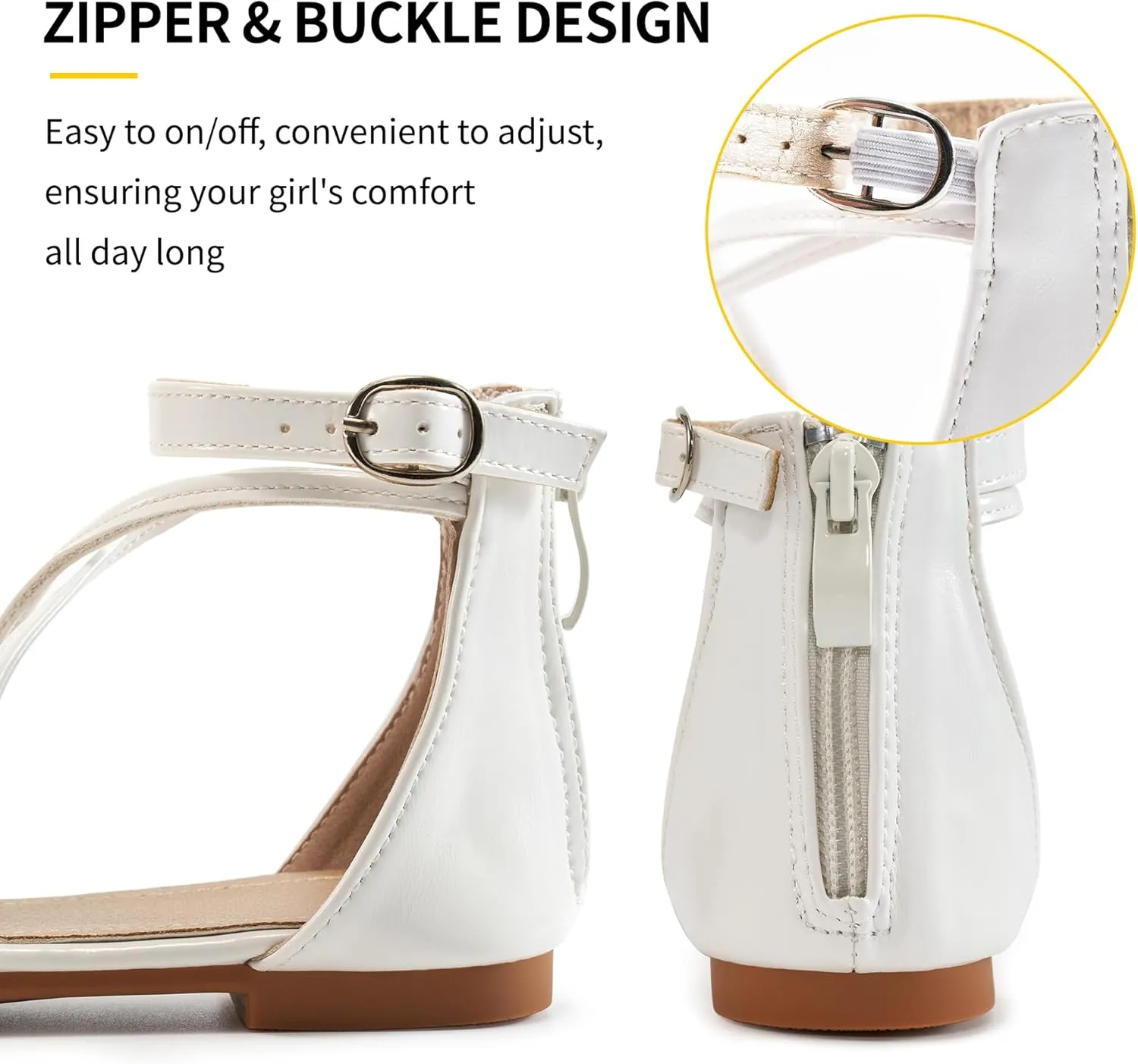 Girls Dress Shoes Flats: Little Kid Princess Wedding Party Ballet Flat - School Shoe for Girl