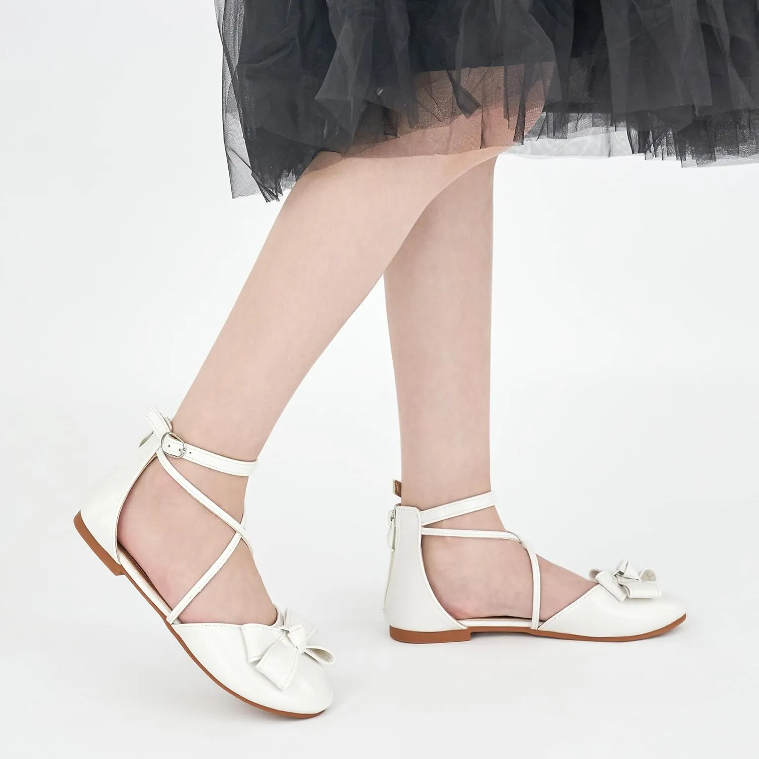 Girls Dress Shoes Flats: Little Kid Princess Wedding Party Ballet Flat - School Shoe for Girl