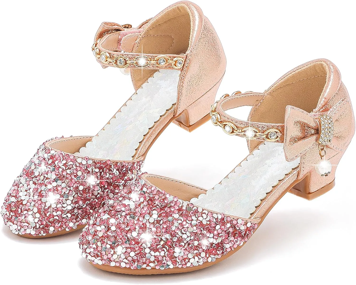 Girls Sandals Closed Toe Heels Wedding Party Girls Dress Shoes Toddler Little Big Kid