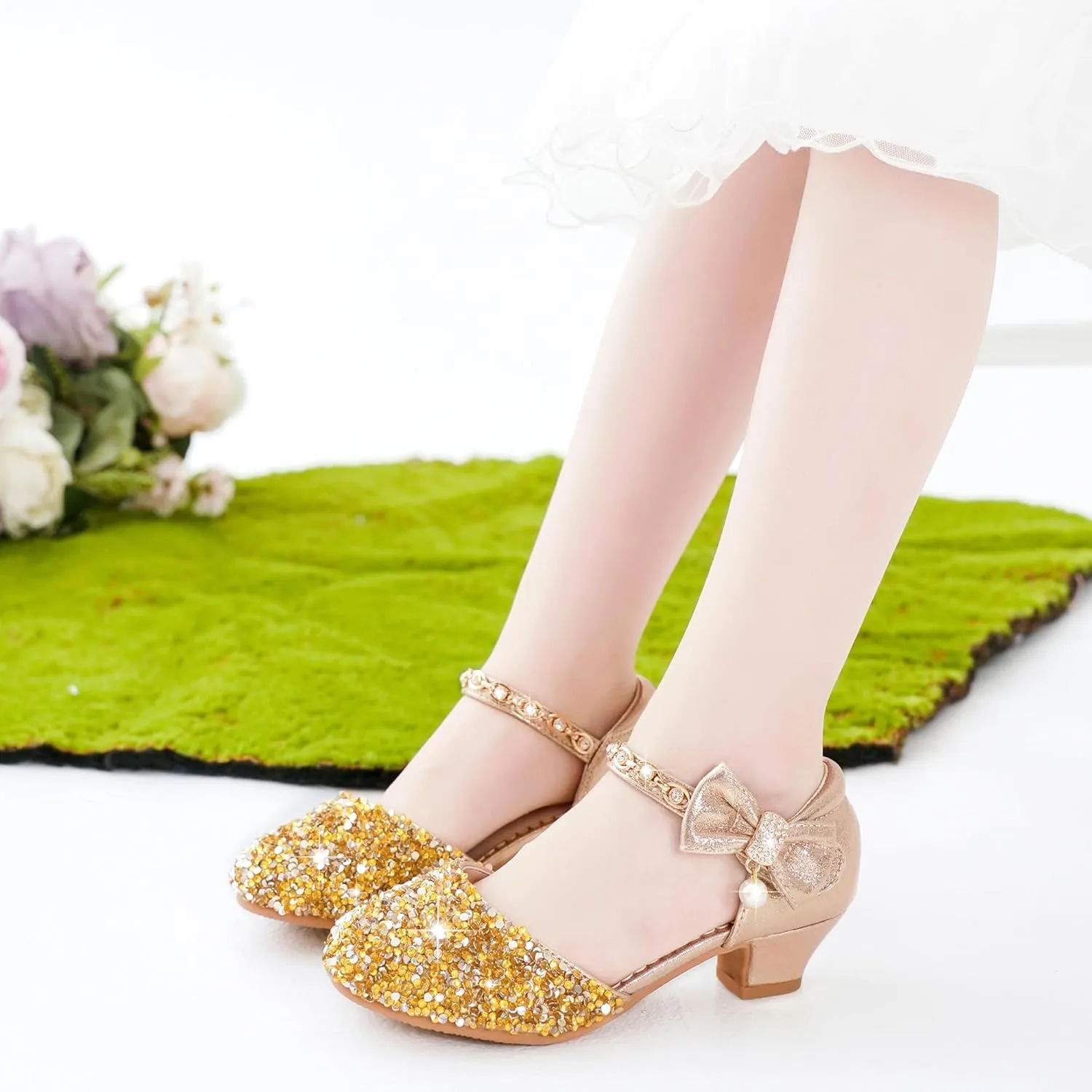 Girls Sandals Closed Toe Heels Wedding Party Girls Dress Shoes Toddler Little Big Kid