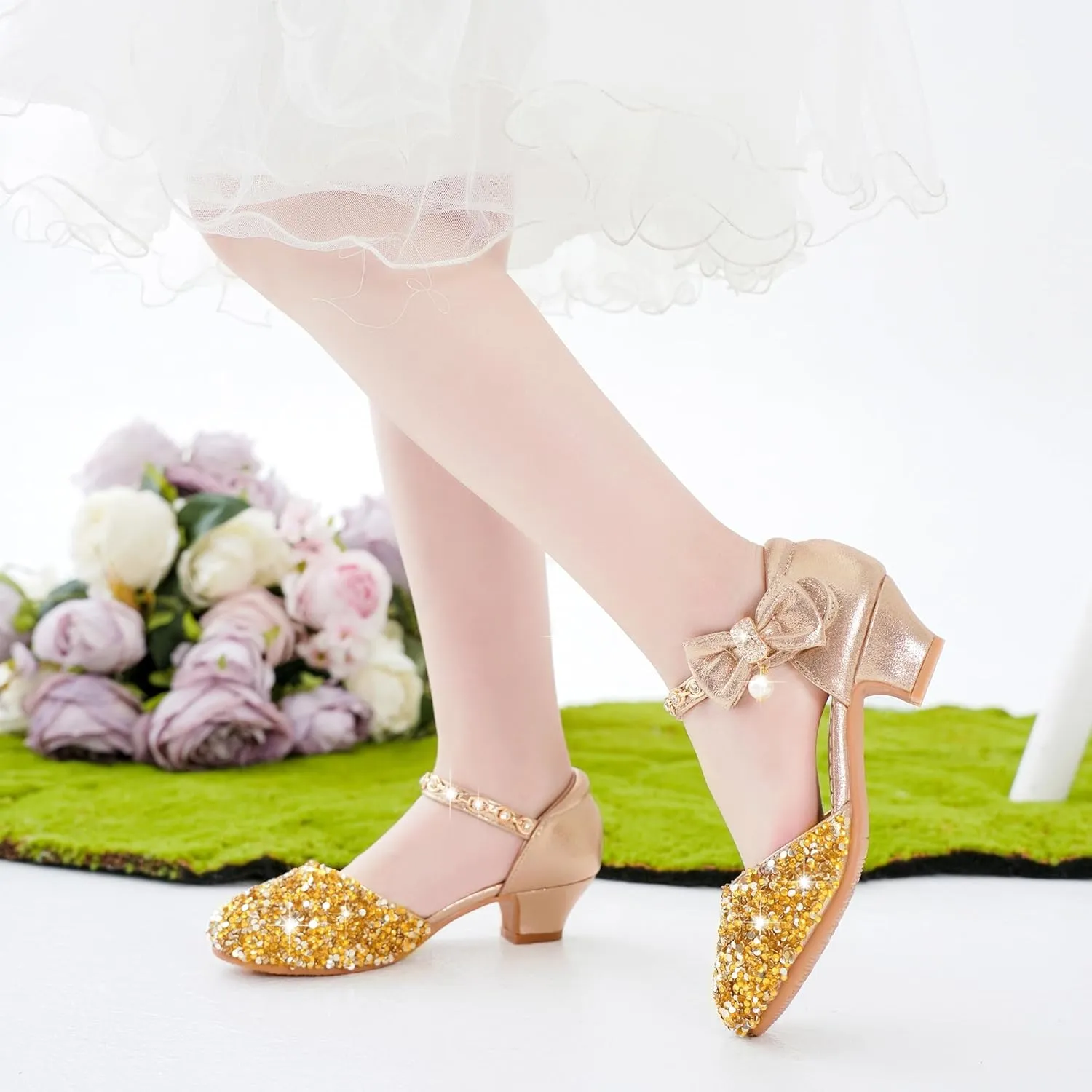 Girls Sandals Closed Toe Heels Wedding Party Girls Dress Shoes Toddler Little Big Kid