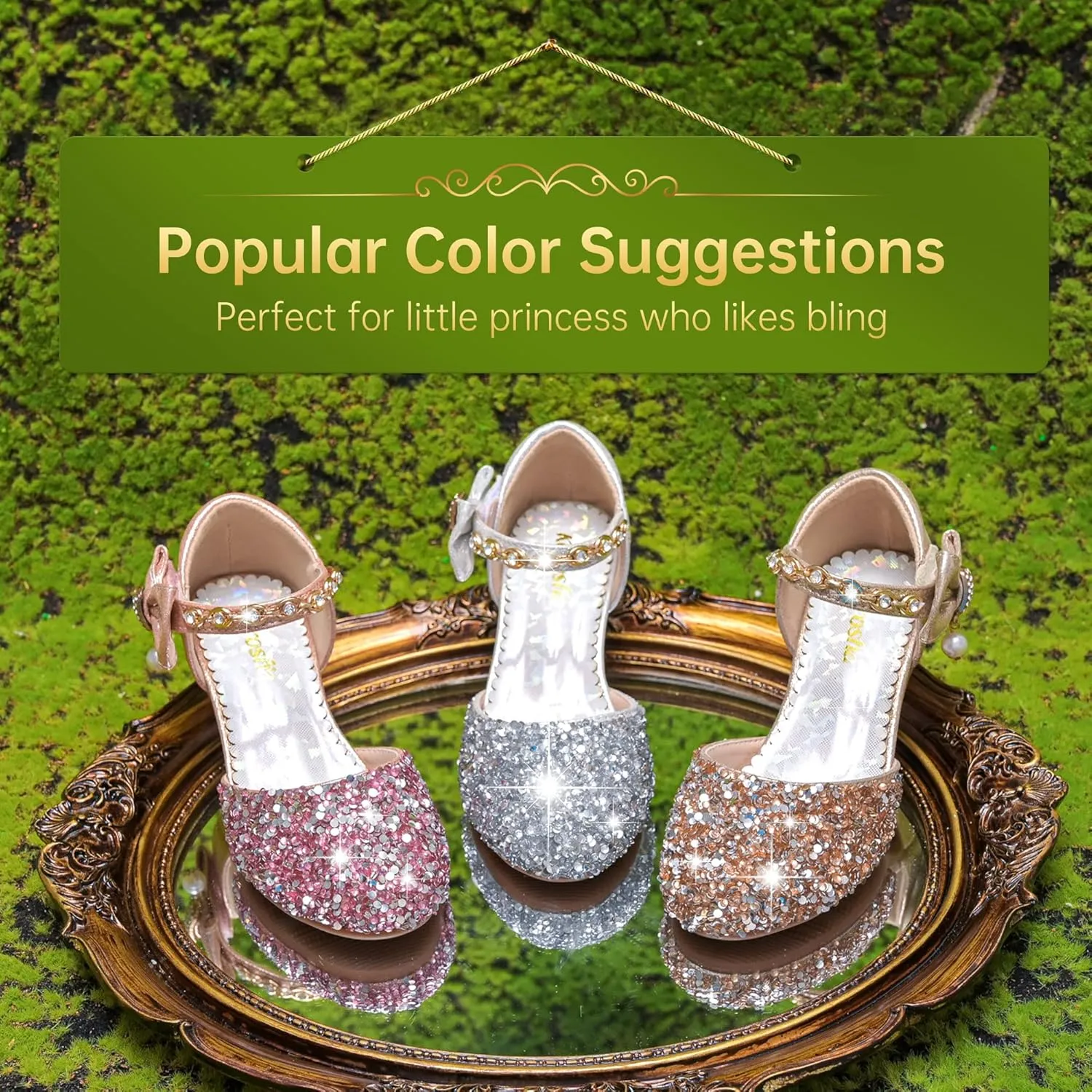 Girls Sandals Closed Toe Heels Wedding Party Girls Dress Shoes Toddler Little Big Kid