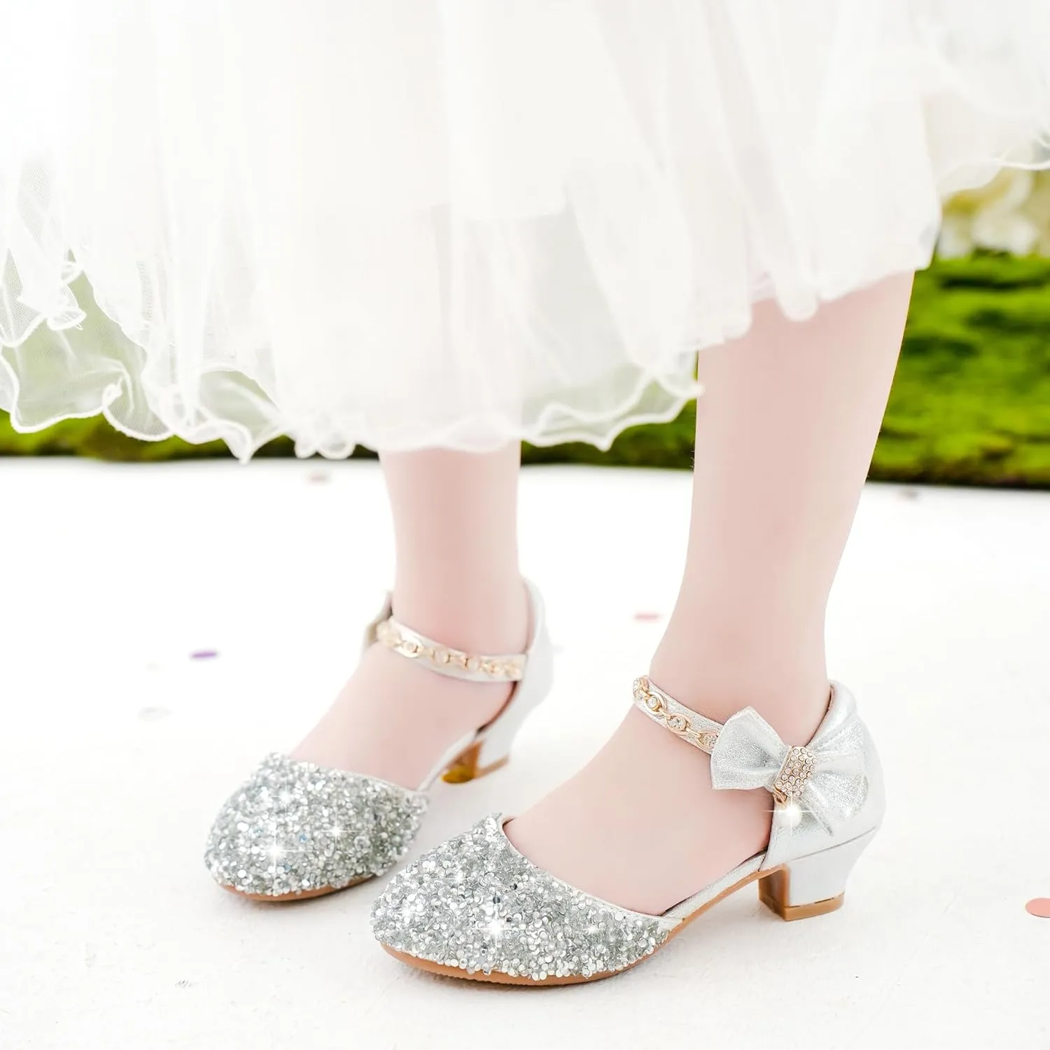 Girls Sandals Closed Toe Heels Wedding Party Girls Dress Shoes Toddler Little Big Kid