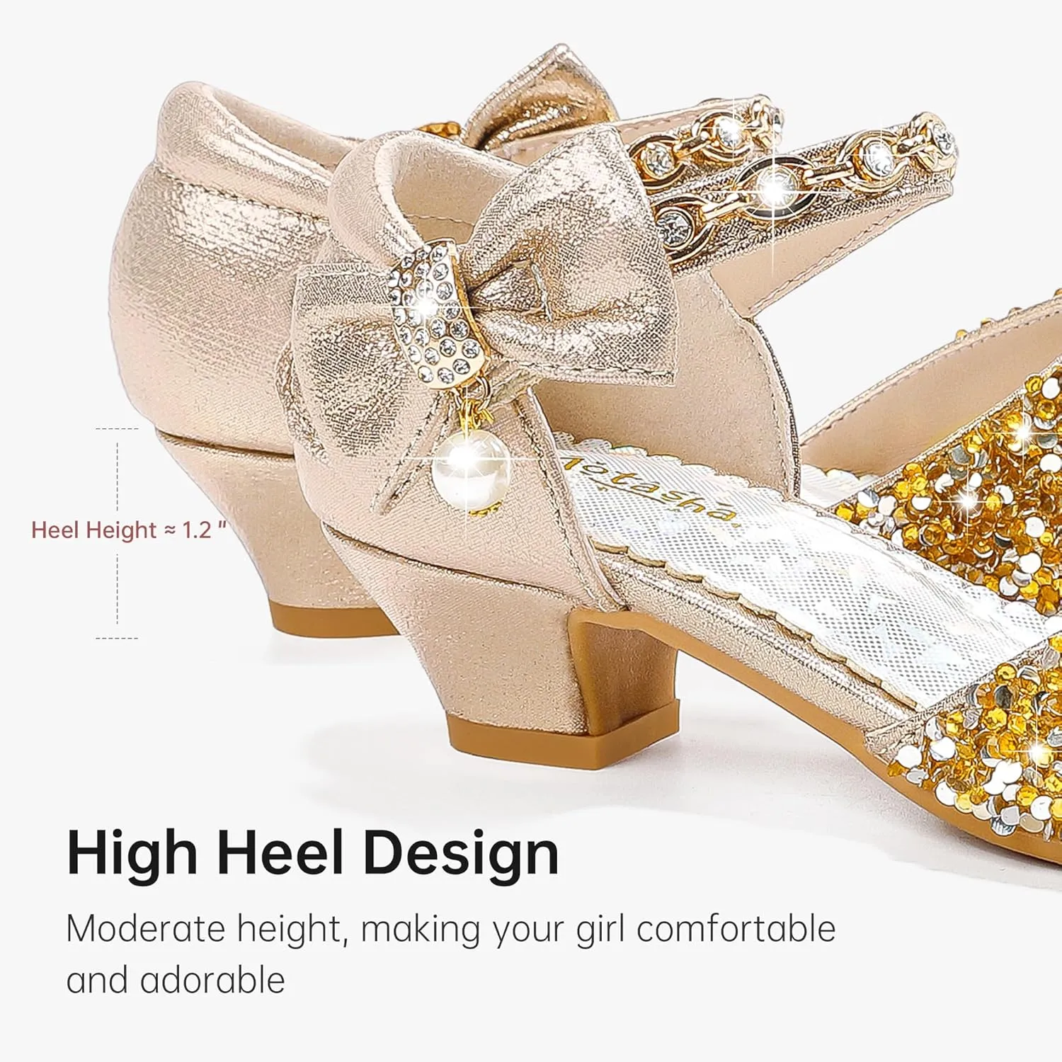 Girls Sandals Closed Toe Heels Wedding Party Girls Dress Shoes Toddler Little Big Kid