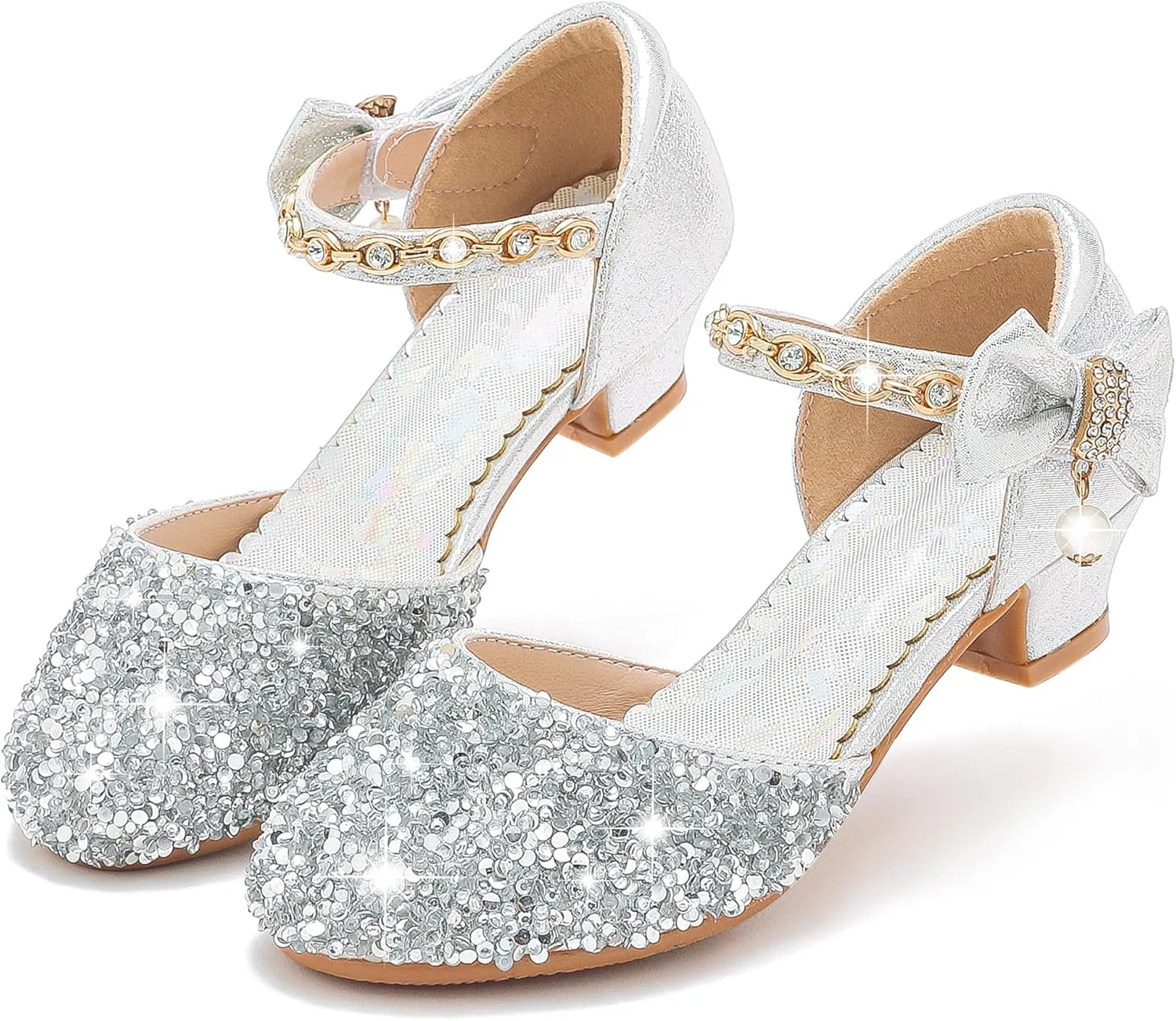 Girls Sandals Closed Toe Heels Wedding Party Girls Dress Shoes Toddler Little Big Kid