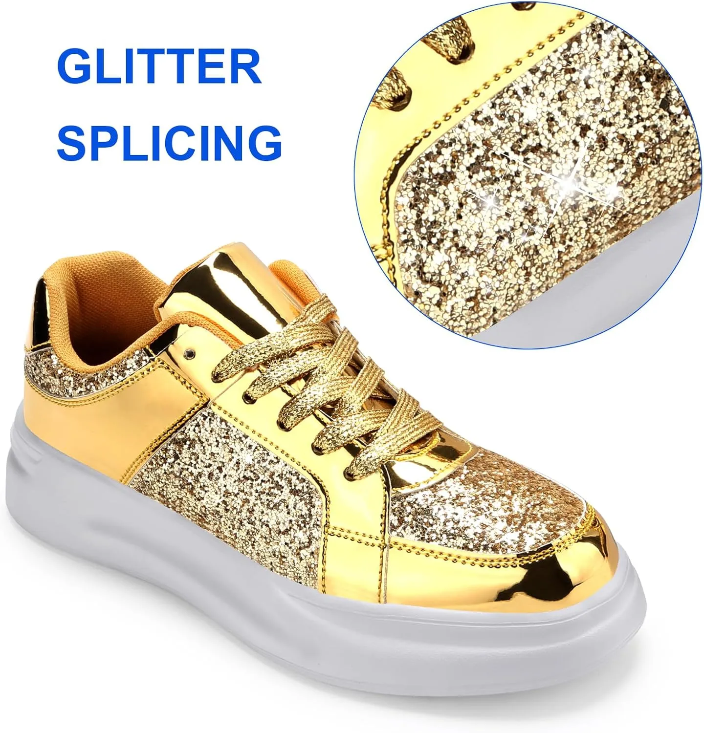 Glitter Sneakers for Women - Sparkly Bling Sequin Sneakers for Wedding, Party & Casual Wear