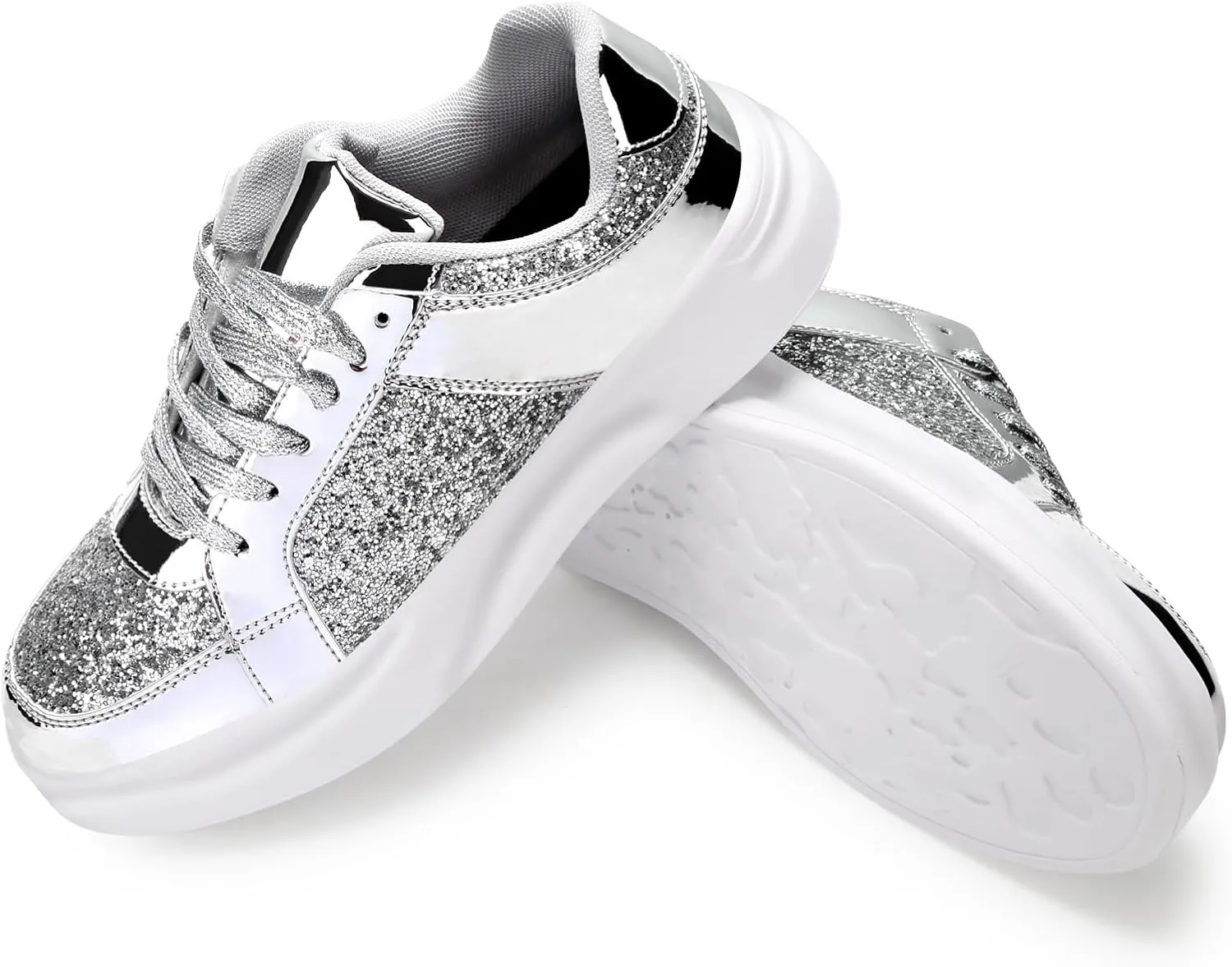 Glitter Sneakers for Women - Sparkly Bling Sequin Sneakers for Wedding, Party & Casual Wear