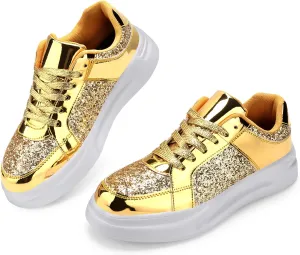Glitter Sneakers for Women - Sparkly Bling Sequin Sneakers for Wedding, Party & Casual Wear