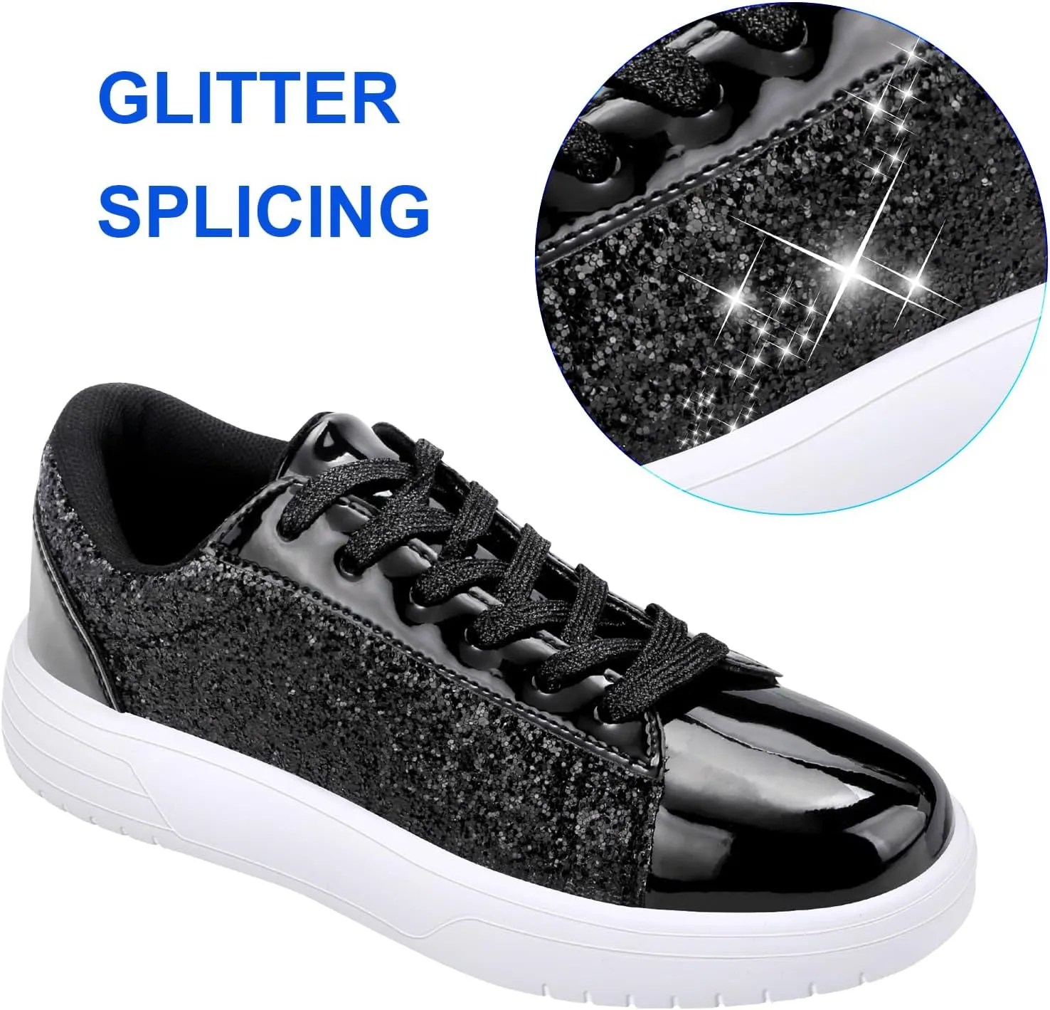 Glitter Sneakers for Women - Sparkly Bling Sequin Sneakers for Wedding, Party & Casual Wear