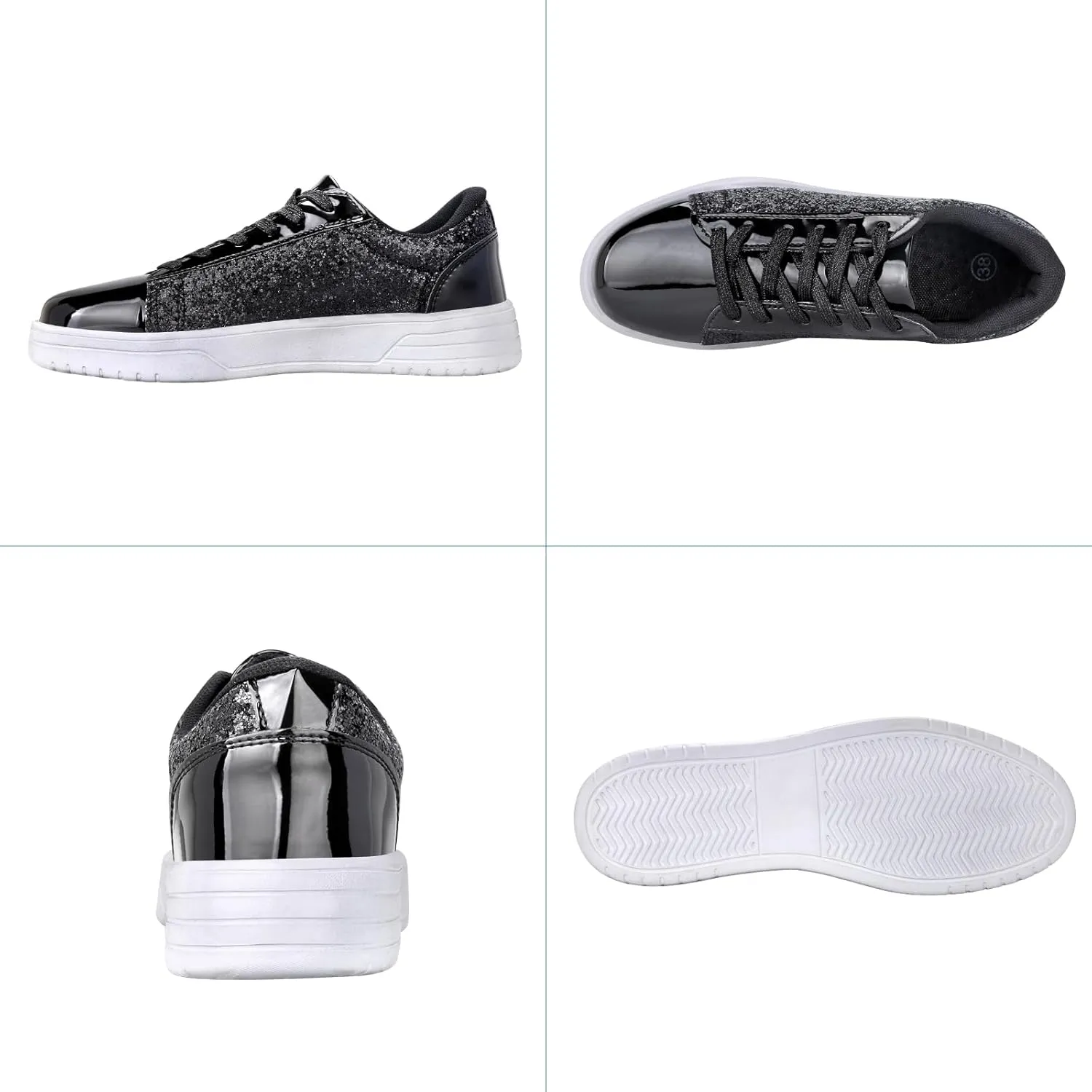 Glitter Sneakers for Women - Sparkly Bling Sequin Sneakers for Wedding, Party & Casual Wear