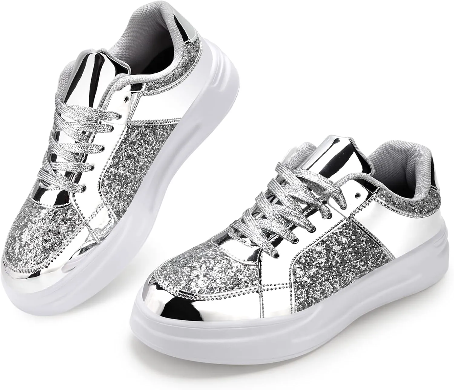 Glitter Sneakers for Women - Sparkly Bling Sequin Sneakers for Wedding, Party & Casual Wear