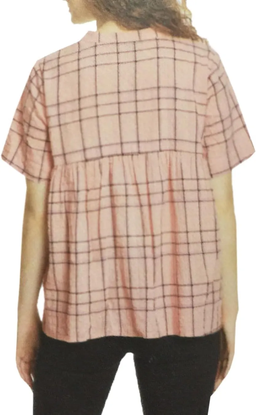 Gloria Vanderbilt Women's V Neck Short Sleeve High-Low Hem Work Blouses Top