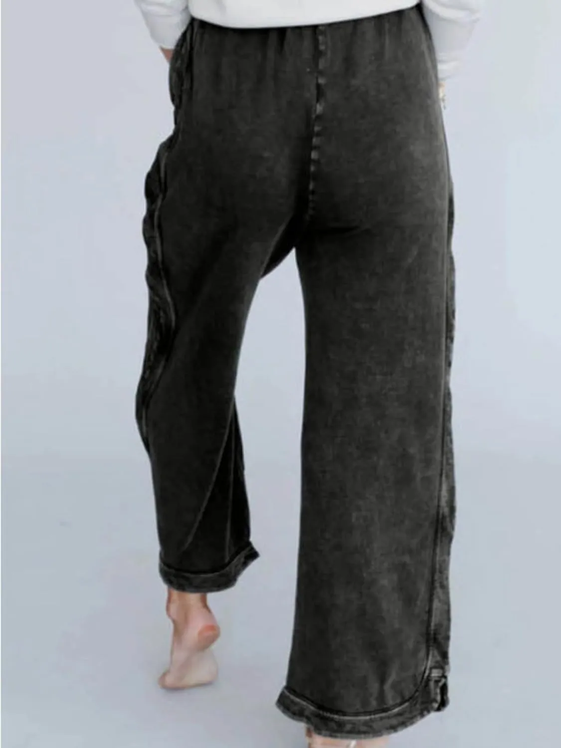 Gnveub Women's Yoga Pants Lightweight Wide Leg Sweatpants High Waisted Drawstring Loose Lounge Pant with Pockets