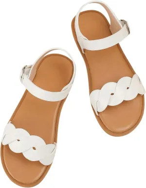 GORGLITTER Girl's Crossover Open Toe Cute Flats Dress Sandals Strappy Summer Shoes