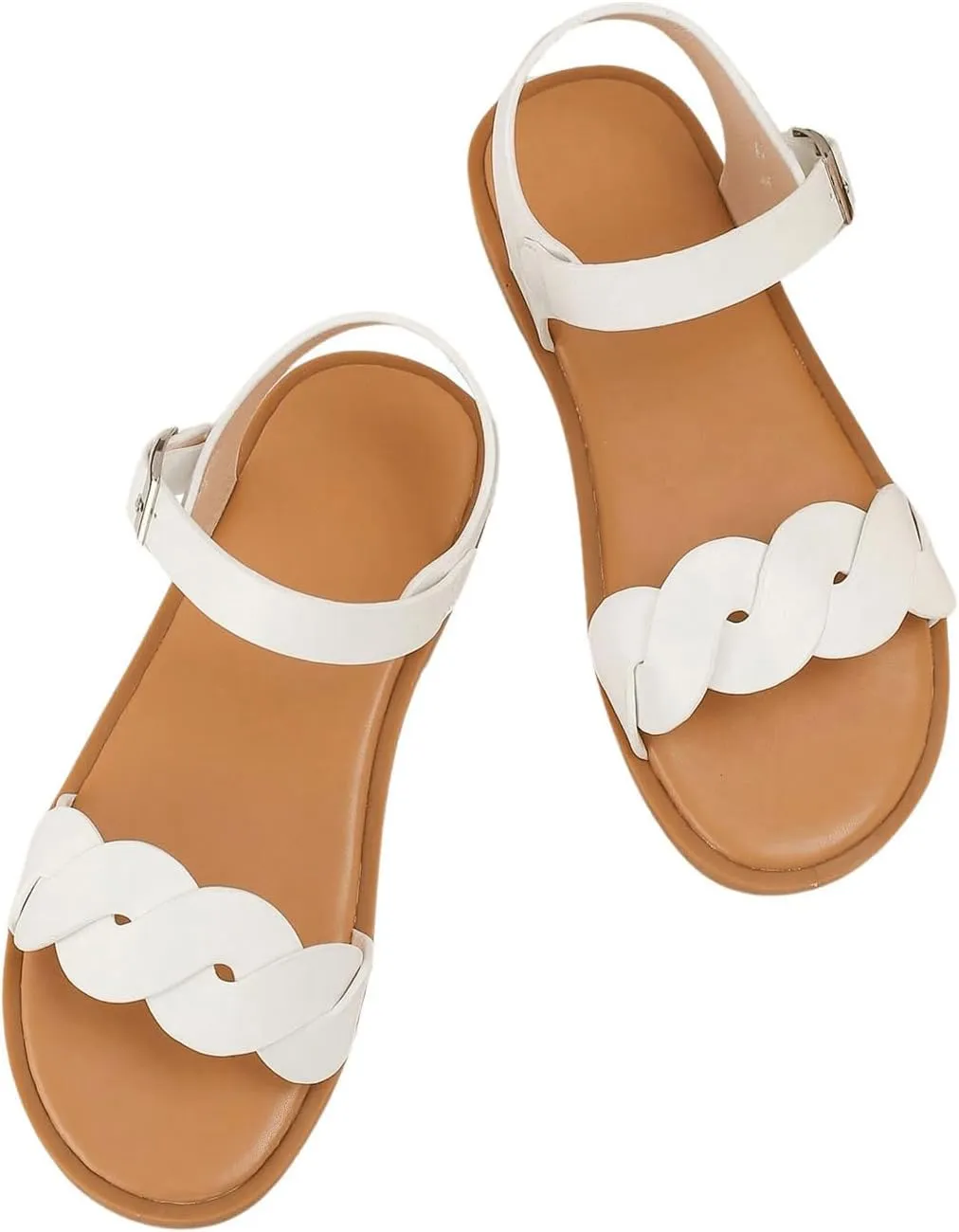 GORGLITTER Girl's Crossover Open Toe Cute Flats Dress Sandals Strappy Summer Shoes