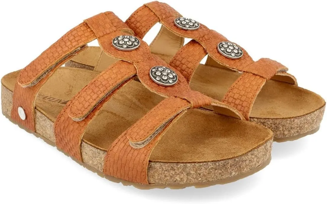 HAFLINGER Women's Leather Adjustable Open Toe Alice Slide Sandals
