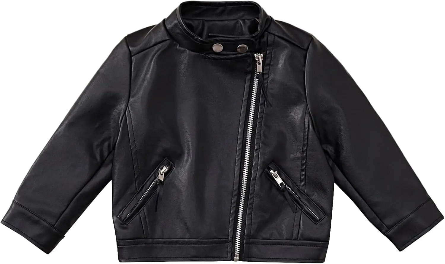 Happy Cherry Baby Girl Faux Leather Motorcycle Jacket Cute Ruffle Spring Fall PU Coat 1-5 Years