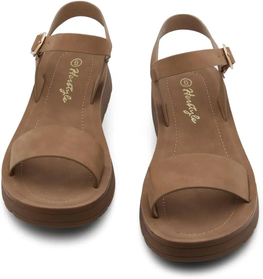 Herstyle Women’s Flat Sandals – One Band Ankle Strap Dressy Casual Sandals with Cushioned Footbed | Comfortable Open Toe Walking Shoes for Summer & Daily Wear