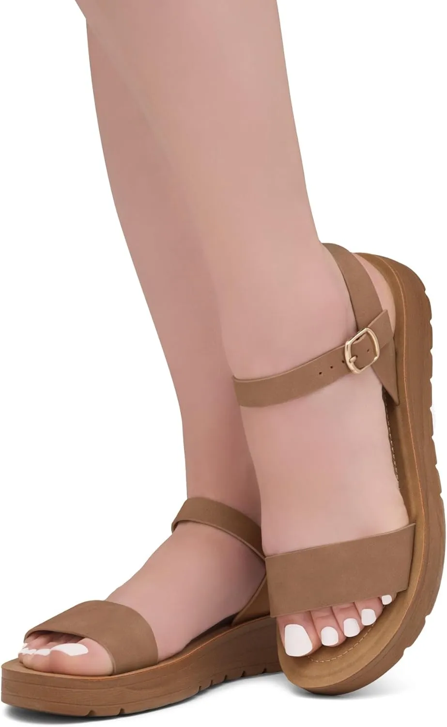 Herstyle Women’s Flat Sandals – One Band Ankle Strap Dressy Casual Sandals with Cushioned Footbed | Comfortable Open Toe Walking Shoes for Summer & Daily Wear