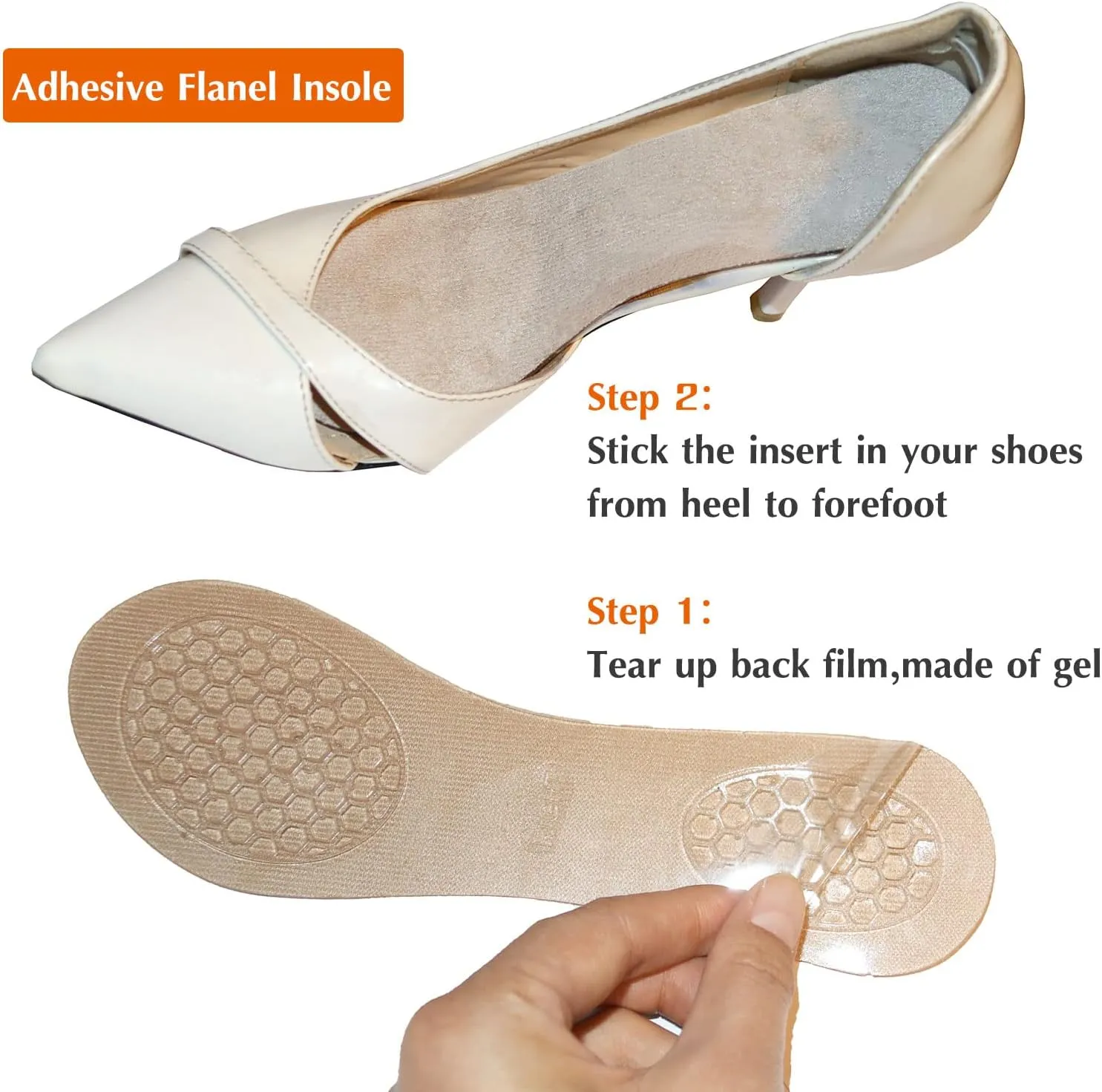 High Heels Inserts for Women,Adhesives Shoe Insoles for Flats Pump Dress Shoes Boots,Not Slip Cushion,Gel Pads Relief Pain and Friction
