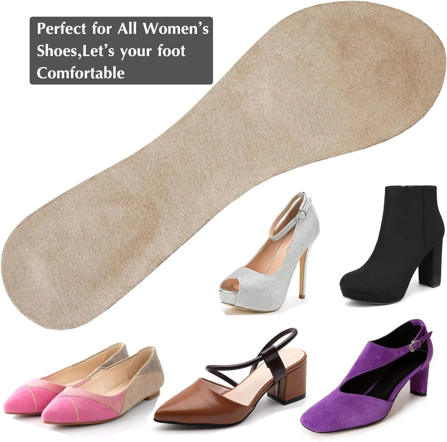 High Heels Inserts for Women,Adhesives Shoe Insoles for Flats Pump Dress Shoes Boots,Not Slip Cushion,Gel Pads Relief Pain and Friction