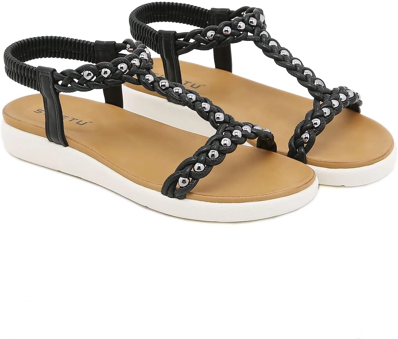 HNGHOU Women's Summer Sandals Shoes Casual Comfort Open Toe Shoes Flat Sandals