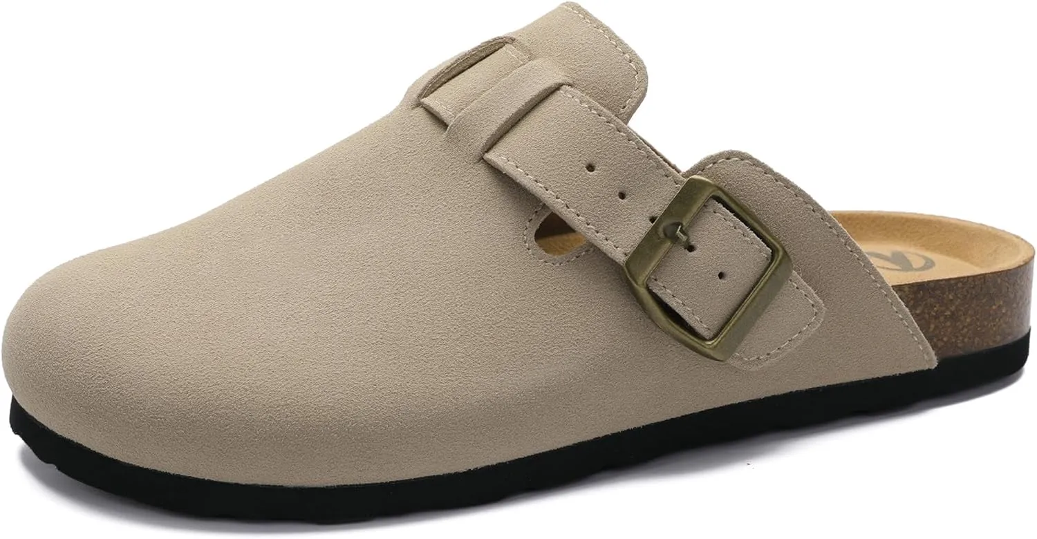 HOMETRUE Womens Clogs Slippers Sandals with Cushioned Cork-Footbed