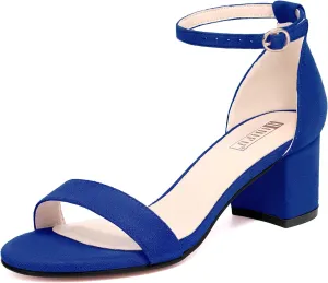 IDIFU Women's Cookie-LO Low Block Heels Chunky Sandals Ankle Strap Wedding Dress Pump Shoes